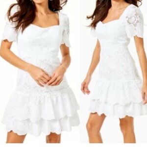 NEW Lilly Pulitzer Bonni Eyelet Dress In Resort White Jumbo Bouquet